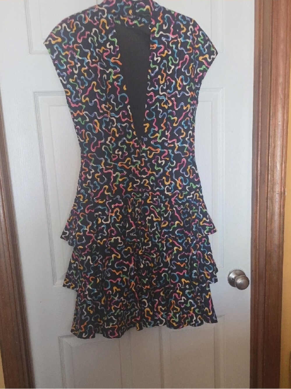Tiered Mini Dress in Multicolor Confetti Print